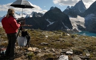 Liz Wiltzen in the Bugaboos