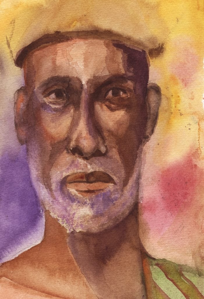J.J. painted from life  watercolor 8x11
