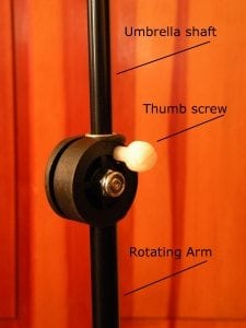 Best Brella extension pole inside rotating arm